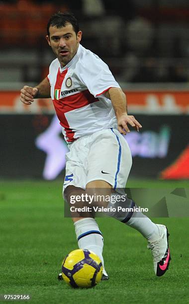 Dejan Stankovic of FC Internazionale Milano in action during the Serie A match between FC Internazionale Milano and Genoa CFC at Stadio Giuseppe...