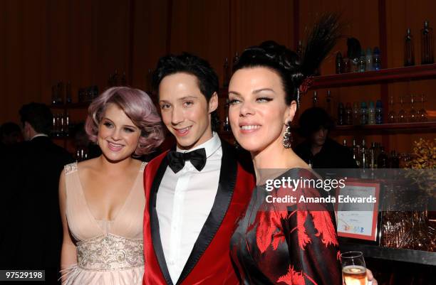 Kelly Osbourne, Johnny Weir and Debi Mazar attend the Elton John AIDS Foundation Oscar Viewing Party at the Pacific Design Center on March 7, 2010 in...