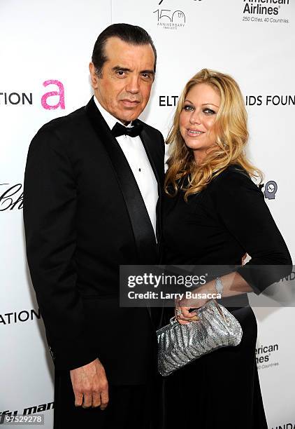 Actor Chazz Palminteri and wife Gianna Ranaudo attend the 18th Annual Elton John AIDS Foundation Academy Award Party at Pacific Design Center on...