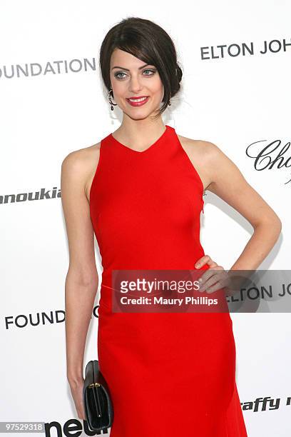 Actress Julia Voth arrives at the 18th annual Elton John AIDS Foundation Oscar Party held at Pacific Design Center on March 7, 2010 in West...