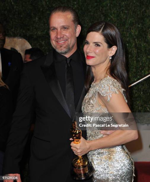 Actor Jesse James and Actress Sandra Bullock arrive at the 2010 Vanity Fair Oscar Party hosted by Graydon Carter held at Sunset Tower on March 7,...