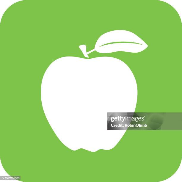 green apple icon - golden delicious apple stock illustrations
