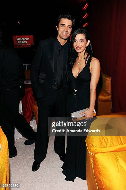 Actor Gilles Marini and his wife Carole attend the Elton John AIDS Foundation Oscar Viewing Party at the Pacific Design Center on March 7, 2010 in...