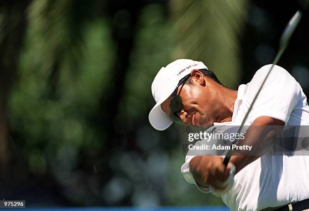 Michael Campbell of New Zealand in action during the first round of the ANZ Championships being played at the Concord Golf Club in Sydney, Australia....