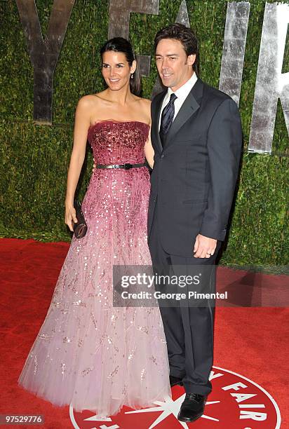 Actress Angie Harmon and athlete Jason Sehorn arrive at the 2010 Vanity Fair Oscar Party hosted by Graydon Carter held at Sunset Tower on March 7,...