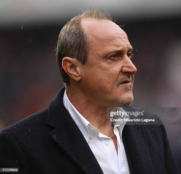 Delio Rossi coach of US Citta' di Palermo looks on during the Serie A match between US Citta di Palermo and AS Livorno Calcio at Stadio Renzo Barbera...