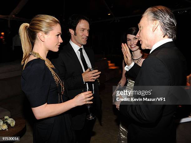 Anna Paquin, Stephen Moyer and Bill Maher attends the 2010 Vanity Fair Oscar Party hosted by Graydon Carter at the Sunset Tower Hotel on March 7,...