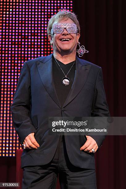 Musician Sir Elton John attends the 18th Annual Elton John AIDS Foundation Oscar party held at Pacific Design Center on March 7, 2010 in West...