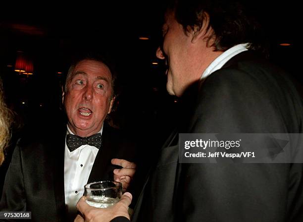 Actors Eric Idle and Stephen Fry attend the 2010 Vanity Fair Oscar Party hosted by Graydon Carter at the Sunset Tower Hotel on March 7, 2010 in West...