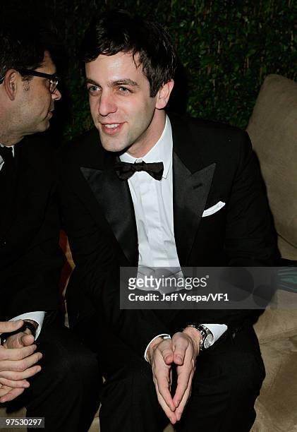 Actor B.J. Novak attends the 2010 Vanity Fair Oscar Party hosted by Graydon Carter at the Sunset Tower Hotel on March 7, 2010 in West Hollywood,...
