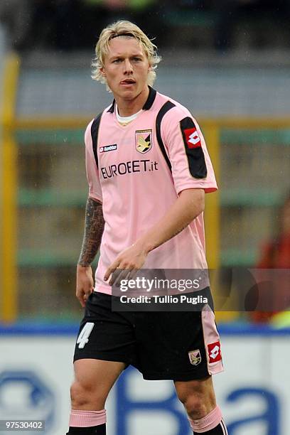 Simon Kjaer of Palermo looks on during the Serie A match between US Citta di Palermo and AS Livorno Calcio at Stadio Renzo Barbera on March 7, 2010...