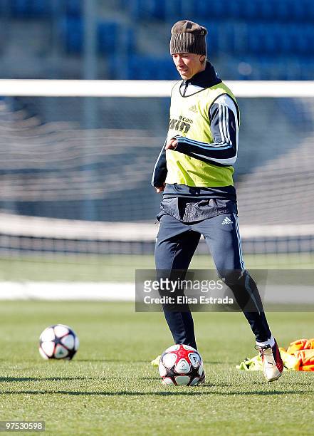 Guti of Real Madrid in action during a training session at Valdebebas on March 8, 2010 in Madrid, Spain.