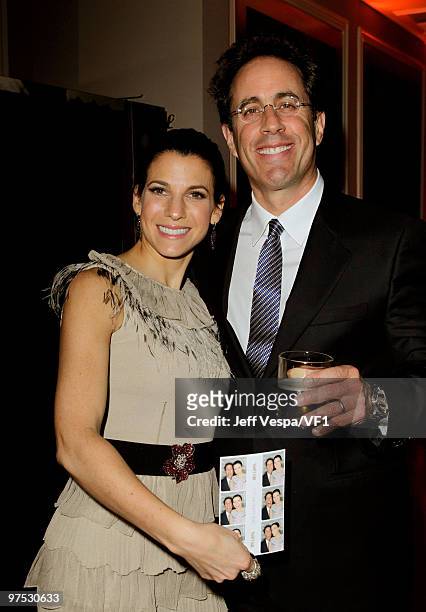 Jessica Seinfeld and actor Jerry Seinfeld attend the 2010 Vanity Fair Oscar Party hosted by Graydon Carter at the Sunset Tower Hotel on March 7, 2010...