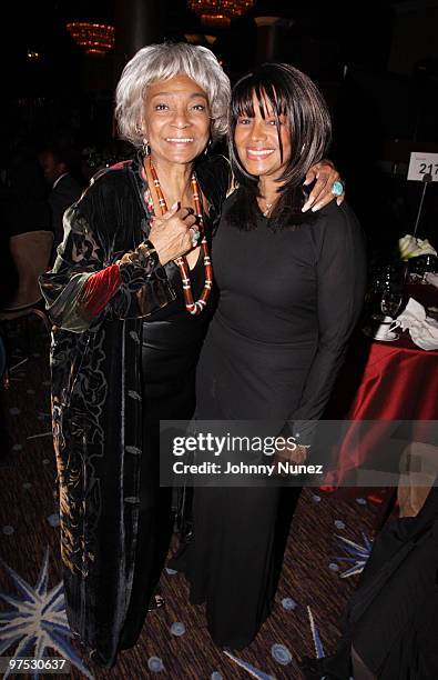 Nichelle Nichols and Bebe Jackson attend 11th Annual Uniting Nations Awards viewing and dinner after party at the Beverly Hilton hotel on March 7,...