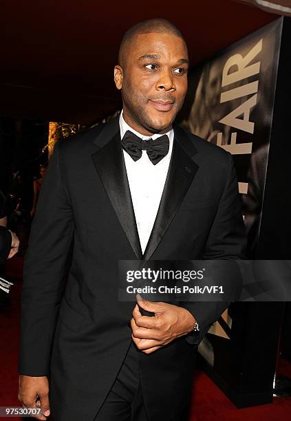 Actor Tyler Perry attends the 2010 Vanity Fair Oscar Party hosted by Graydon Carter at the Sunset Tower Hotel on March 7, 2010 in West Hollywood,...