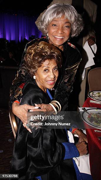 Marla Gibbs and Nichelle Nichols attend 11th Annual Uniting Nations Awards viewing and dinner after party at the Beverly Hilton hotel on March 7,...