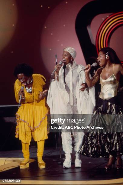 Patti LaBelle, Nona Hendryx, Sarah Dash, LaBelle performing on Disney General Entertainment Content via Getty Images's 'Cos'.