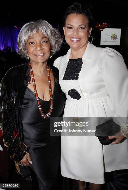 Nichelle Nichols and Debra Lee attend 11th Annual Uniting Nations Awards viewing and dinner after party at the Beverly Hilton hotel on March 7, 2010...