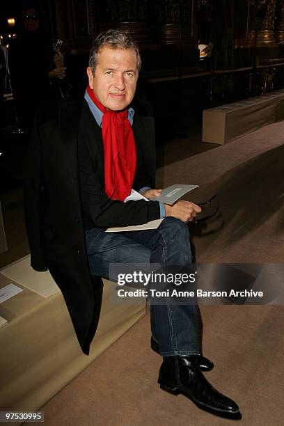 Mario Testino attends the Stella McCartney Ready to Wear show as part of the Paris Womenswear Fashion Week Fall/Winter 2011 at Opera Garnier on March...