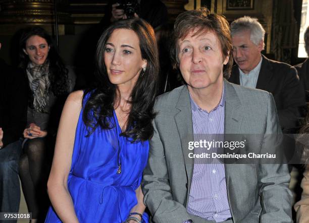 Sir Paul McCartney and Nancy Shevell attend the Stella McCartney Ready to Wear show as part of the Paris Womenswear Fashion Week Fall/Winter 2011 at...