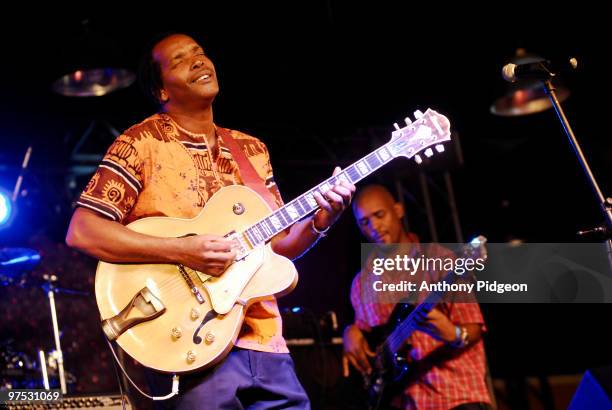 Maurice Gordon performs on stage at the Jamaica Jazz and Blues Festival Prelude Series at the Sunset Jamaica Grand on January 25th 2010 in Ocho Rios,...