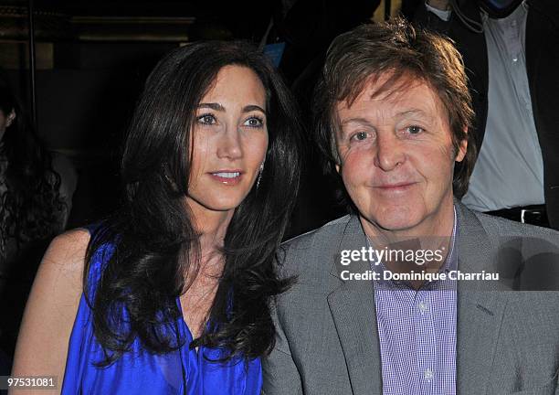 Sir Paul McCartney and Nancy Shevell attend the Stella McCartney Ready to Wear show as part of the Paris Womenswear Fashion Week Fall/Winter 2011 at...