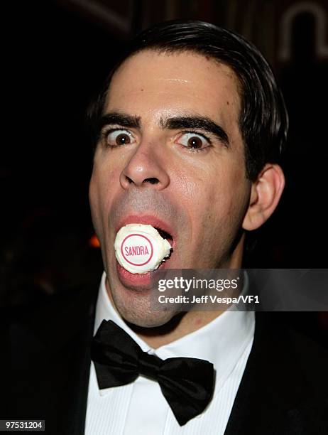 Actor Eli Roth attends the 2010 Vanity Fair Oscar Party hosted by Graydon Carter at the Sunset Tower Hotel on March 7, 2010 in West Hollywood,...