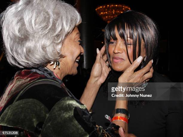 Nichelle Nichols and Bebe Jackson attend 11th Annual Uniting Nations Awards viewing and dinner after party at the Beverly Hilton hotel on March 7,...