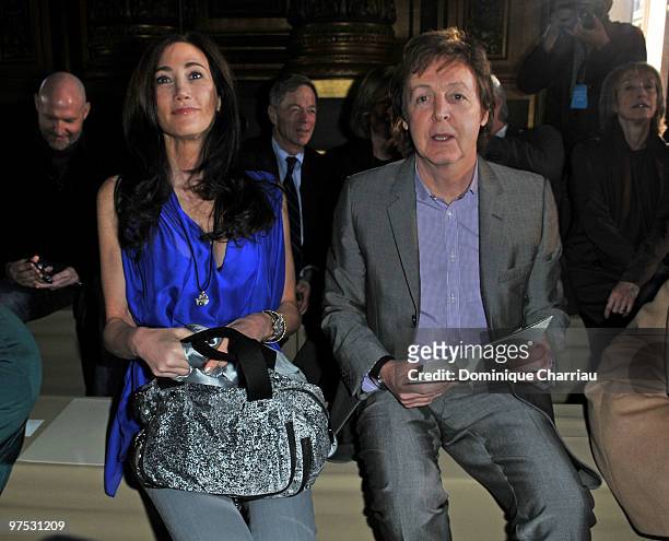 Sir Paul McCartney and Nancy Shevell attend the Stella McCartney Ready to Wear show as part of the Paris Womenswear Fashion Week Fall/Winter 2011 at...