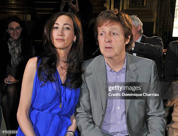 Sir Paul McCartney and Nancy Shevell attend the Stella McCartney Ready to Wear show as part of the Paris Womenswear Fashion Week Fall/Winter 2011 at...