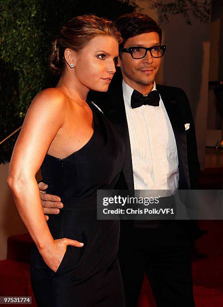 Singer Jessica Simpson and stylist Ken Paves attend the 2010 Vanity Fair Oscar Party hosted by Graydon Carter at the Sunset Tower Hotel on March 7,...