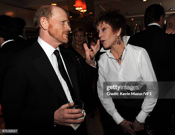 Director Ron Howard and actress Jane Fonda attend the 2010 Vanity Fair Oscar Party hosted by Graydon Carter at the Sunset Tower Hotel on March 7,...