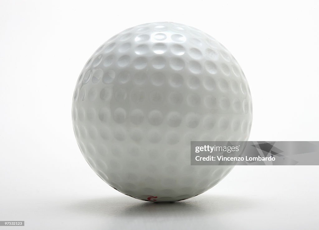 Golf Ball on White Background