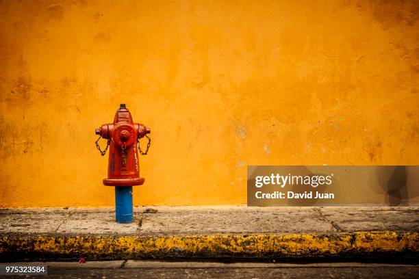 a fire hydrant on a footpath. - hydrant stock-fotos und bilder