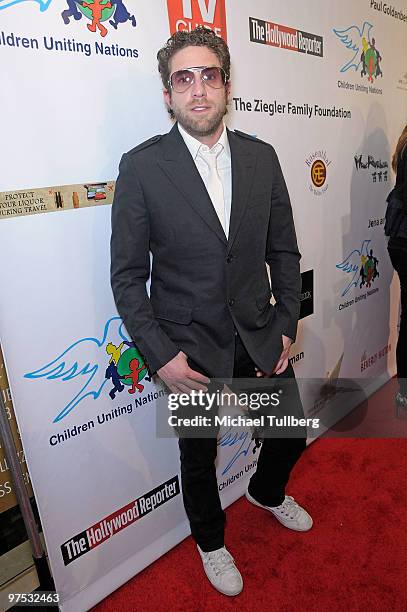 Singer Elliott Yamin arrives at the 11th Annual Children Uniting Nations Oscar Celebration, held at the Beverly Hilton Hotel on March 7, 2010 in...