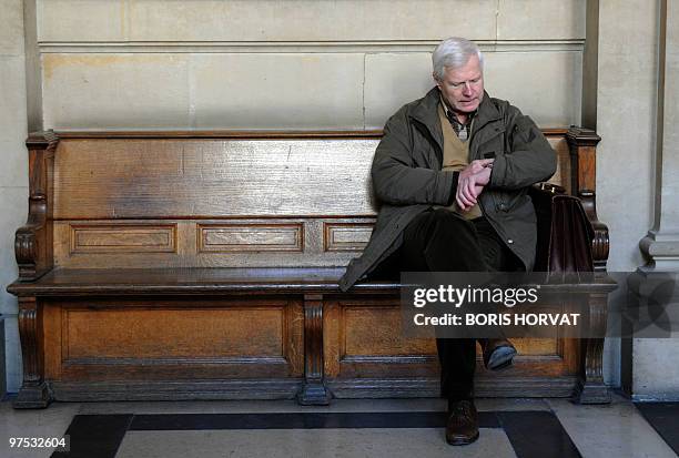 Andre Bamberski, father of Kalinka Bamberski, who died mysteriously in 1982, waits on March 3, 2010 at Paris' courthouse, prior to a hearing of the...