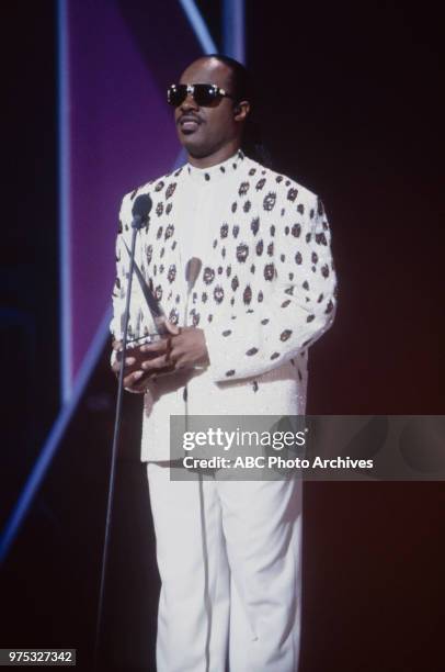 Los Angeles, CA Stevie Wonder presenting on the 17th Annual American Music Awards, Shrine Auditorium, January 22, 1990.