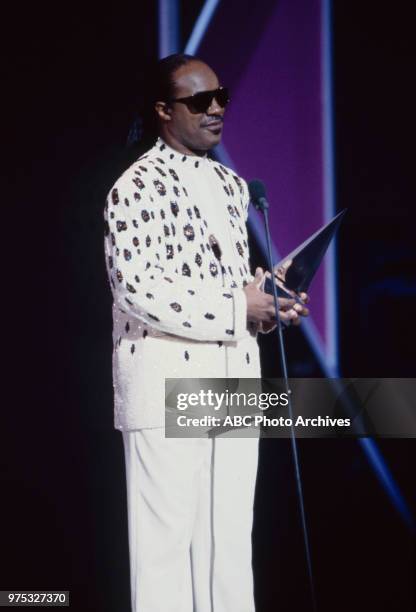 Los Angeles, CA Stevie Wonder presenting on the 17th Annual American Music Awards, Shrine Auditorium, January 22, 1990.