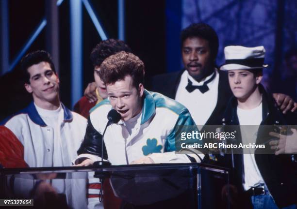Los Angeles, CA Danny Wood, Donnie Wahlberg, Maurice Starr, Joey McIntyre, New Kids On The Block receiving award on the 17th Annual American Music...