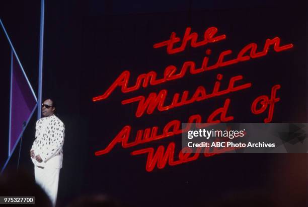 Los Angeles, CA Stevie Wonder presenting on the 17th Annual American Music Awards, Shrine Auditorium, January 22, 1990.