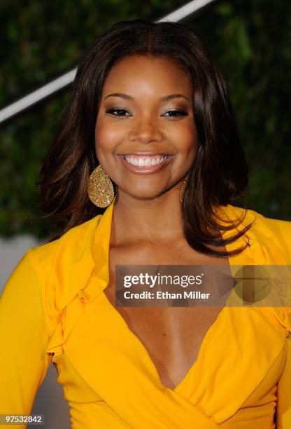 Actress Gabrielle Union arrives at the 2010 Vanity Fair Oscar Party hosted by Graydon Carter held at Sunset Tower on March 7, 2010 in West Hollywood,...