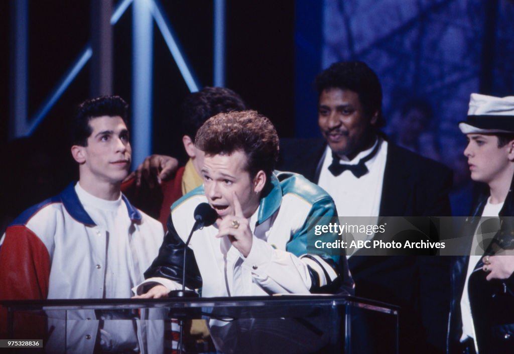 New Kids On The Block Receiving Award On The 17th American Music Awards