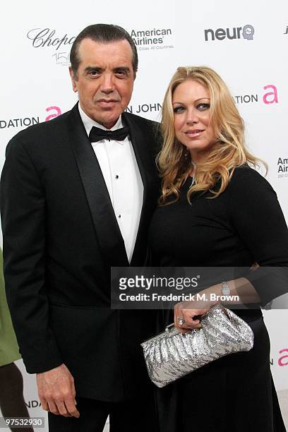 Chazz Palminteri and wife Gianna Ranaudo arrive at the 18th annual Elton John AIDS Foundation's Oscar Viewing Party held at the Pacific Design Center...