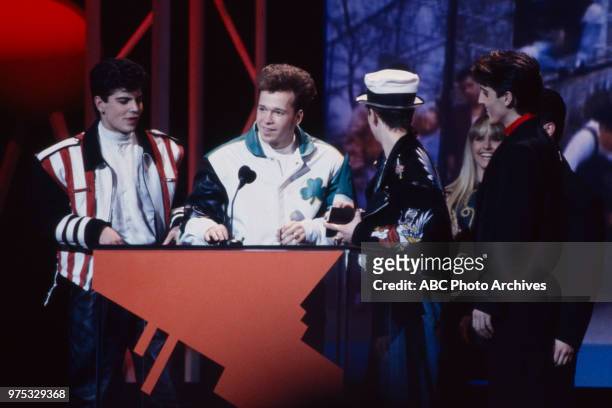Los Angeles, CA Jordan Knight, Donnie Wahlberg, Joey McIntyre, Jonathan Knight, New Kids On The Block receiving award on the 17th Annual American...