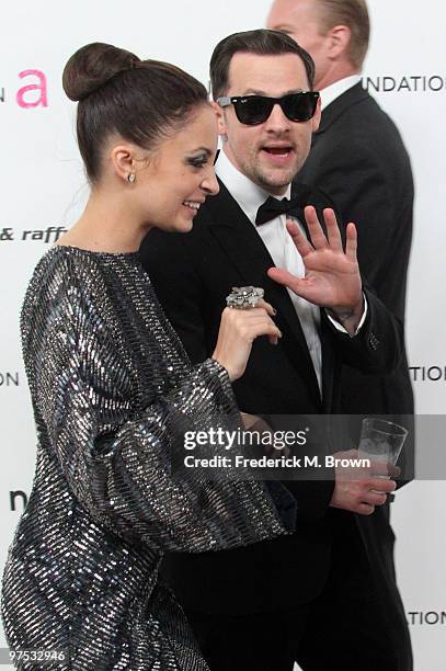 Nicole Richie and Joel Madden arrives at the 18th annual Elton John AIDS Foundation's Oscar Viewing Party held at the Pacific Design Center on March...