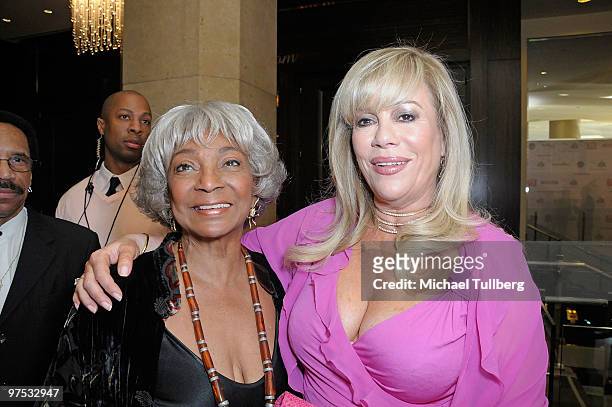 Actress Nichelle Nichols and Children Uniting Nations founder Daphna Ziman arrive at the 11th Annual Children Uniting Nations Oscar Celebration, held...