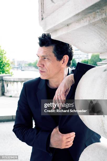 French artist Marc Lavoine is photographed for Le Parisien Magazine, on April 2018 in Paris, France.