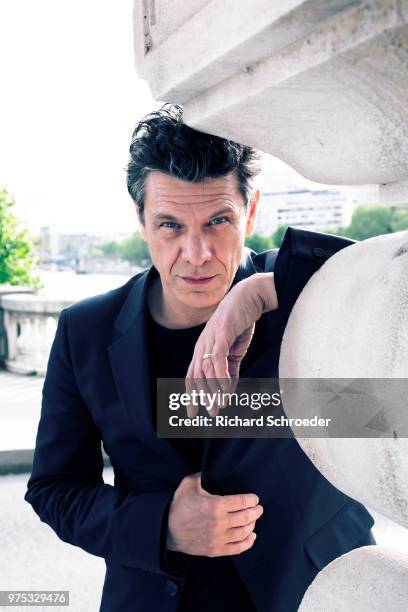 French artist Marc Lavoine is photographed for Le Parisien Magazine, on April 2018 in Paris, France.