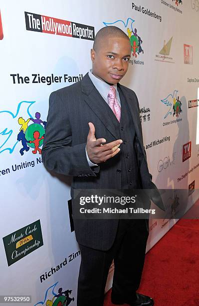 Actor Sam Jones III arrives at the 11th Annual Children Uniting Nations Oscar Celebration, held at the Beverly Hilton Hotel on March 7, 2010 in...