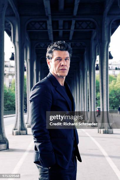 French artist Marc Lavoine is photographed for Le Parisien Magazine, on April 2018 in Paris, France.